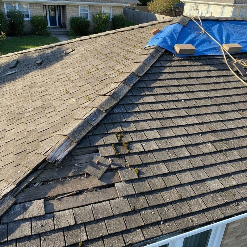 Storm Damage Roof Tarping